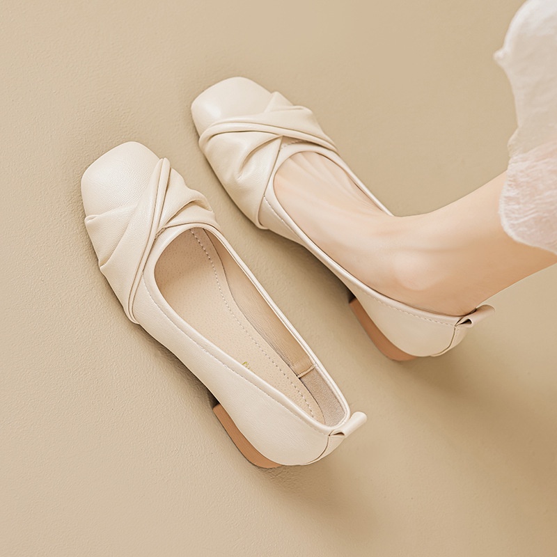 Wei Girl 91695 Thick Heel Shoes Women Summer Shallow Mouth Low Heel