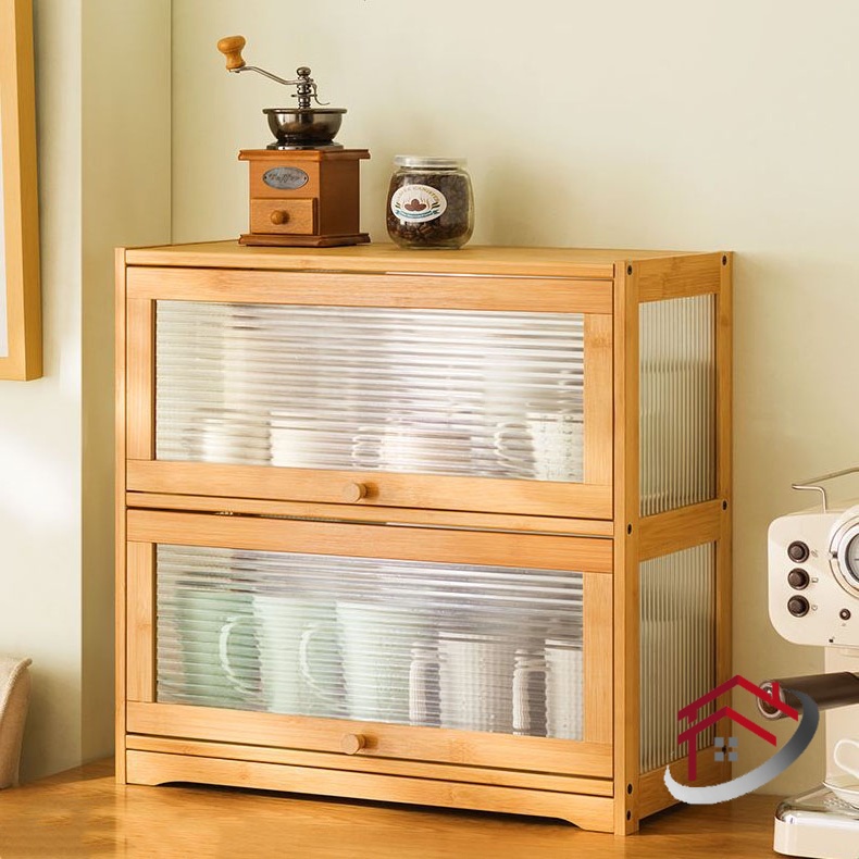 Multi-Layer Kitchen Storage Rack Transparent Cup Holder Large-Capacity ...