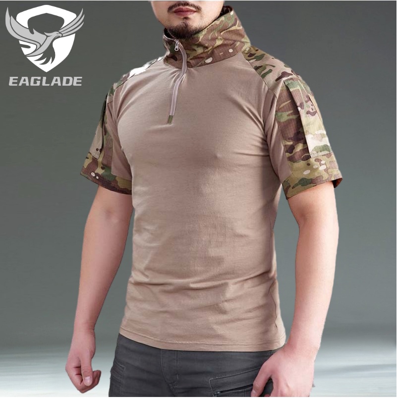 Eaglade Tactical Frog T-Shirt Men In CP Short Sleeve Stretchable YDJX ...