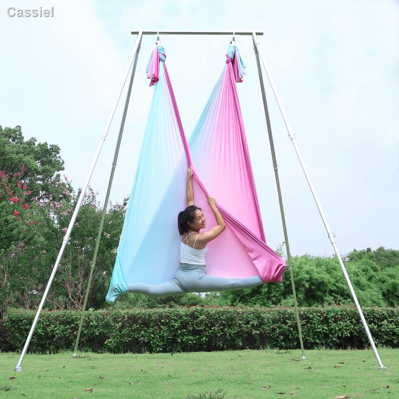 Aerial yoga aluminum alloy bracket hammock hanging ring silk and satin ...