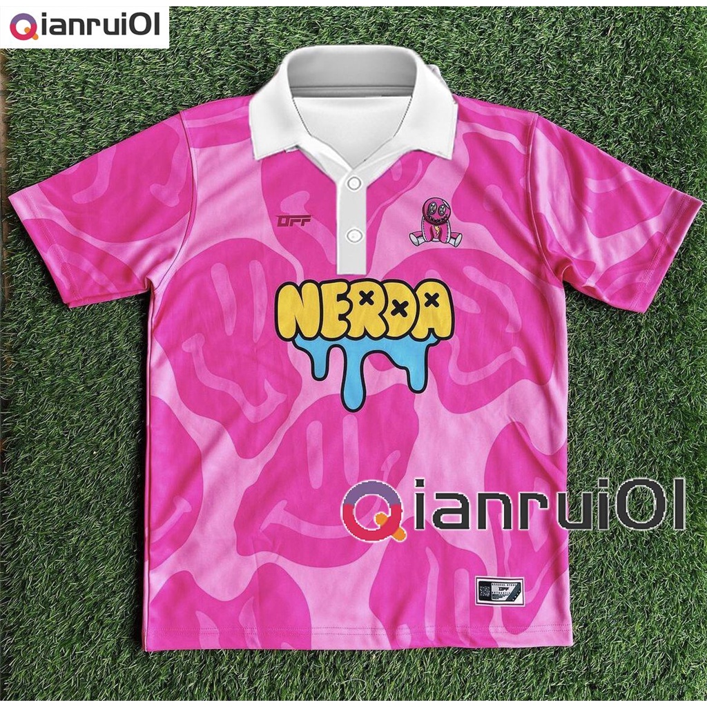 Qianrui01 💐💐2023 Pink 💗💗jersey Baju Tshirt Lelaki Viral Berkolar Baju Retro Baju Raya 2023 2040