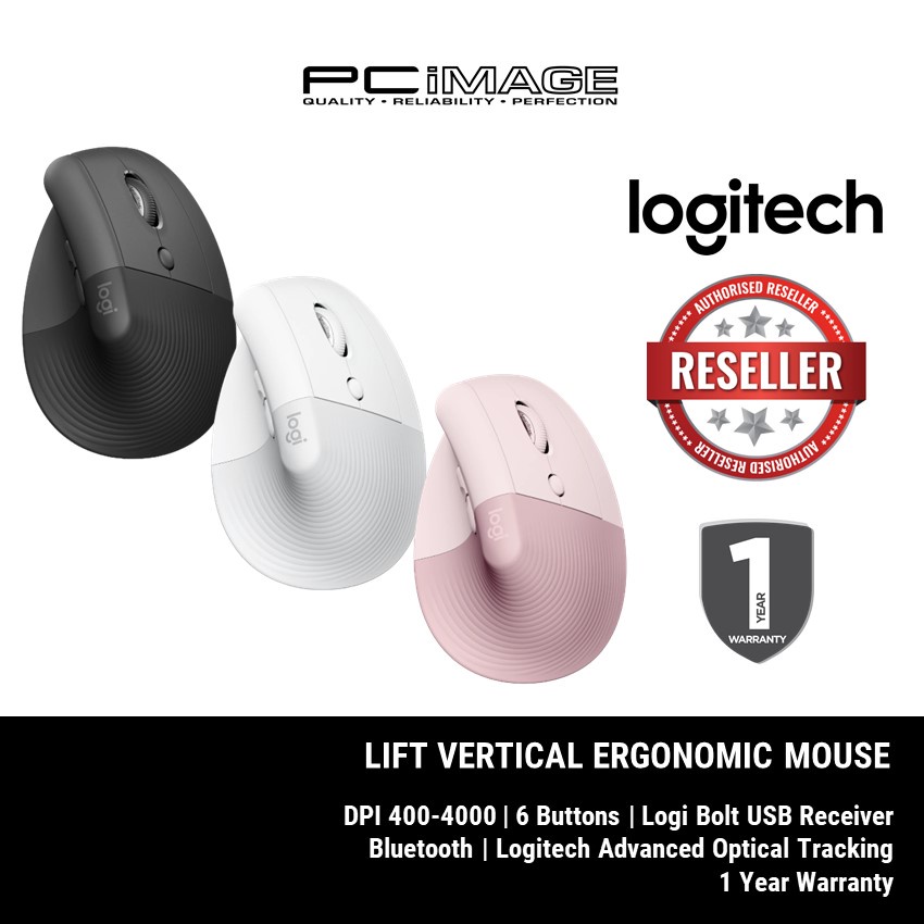 LOGITECH LIFT VERTICAL ERGONOMIC MOUSE - Day-long comfort, great for ...