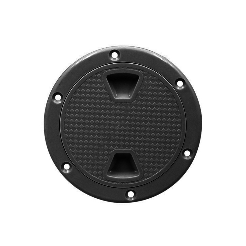 4 Inch Black Round Non-Slip Inspection Hatch With Detachable Cover – Boat Hatch – MB04BLACK