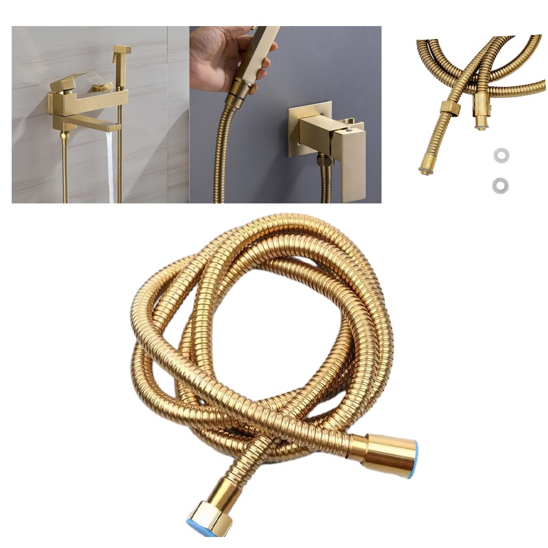 {BATH GOOD} 1.5m Titanium Gold Encryption Pipe Gold Shower Head Hose