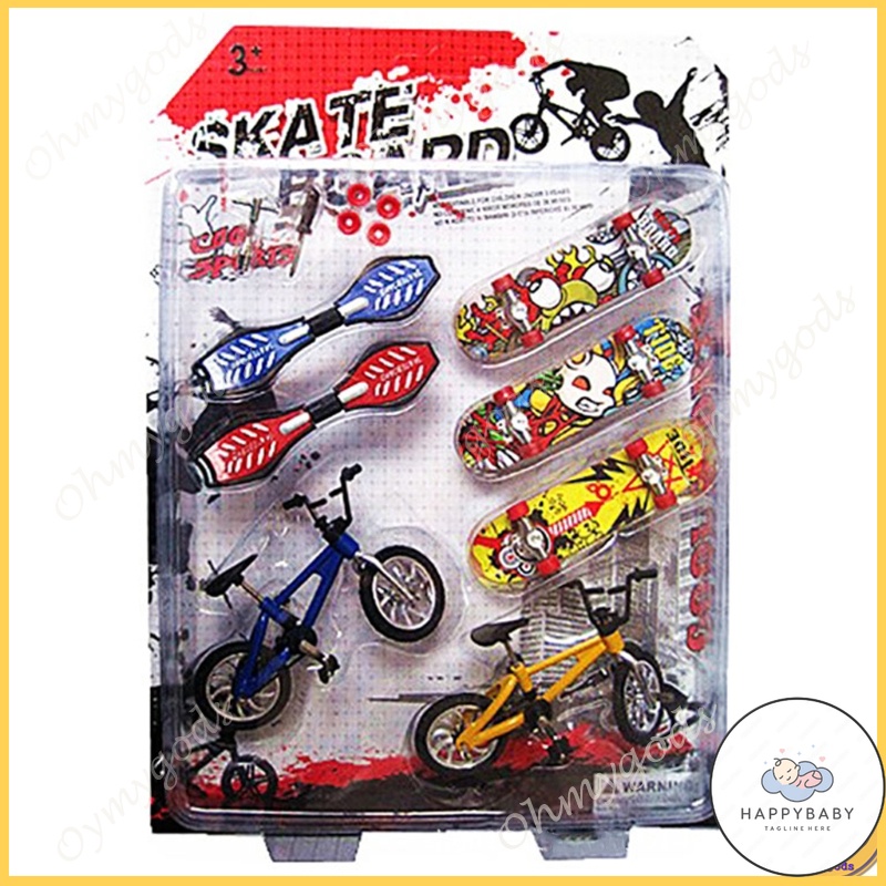 HB OMG 8Pcs Tech Deck Finger Bike Bicycle And Skateboard Kids Children Wheel Toys Gifts Shopee Malaysia