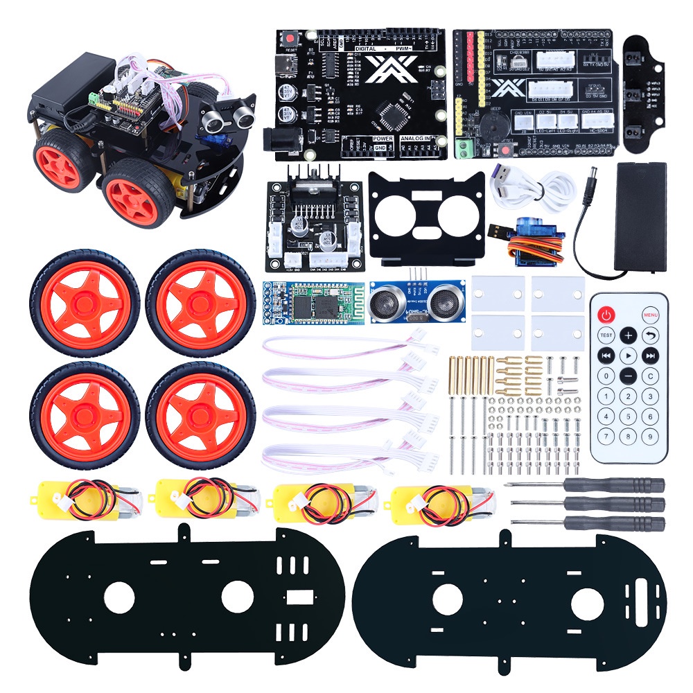 5 Functions Smart Car Robot Kit UNO Bot DIY Bluetooth Remote Control ...