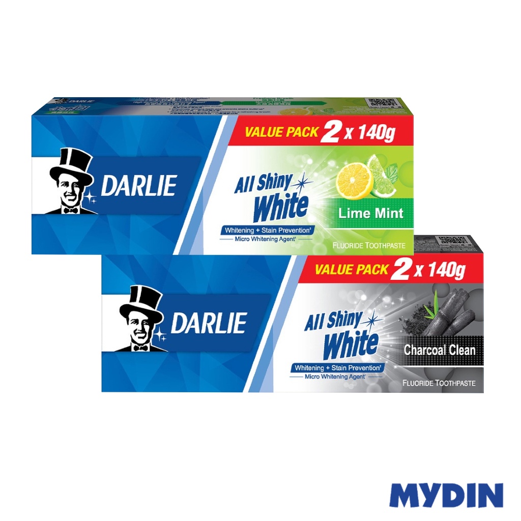 Darlie All Shiny White Fluoride Toothpaste Value Pack (140g x 2) - 2 ...