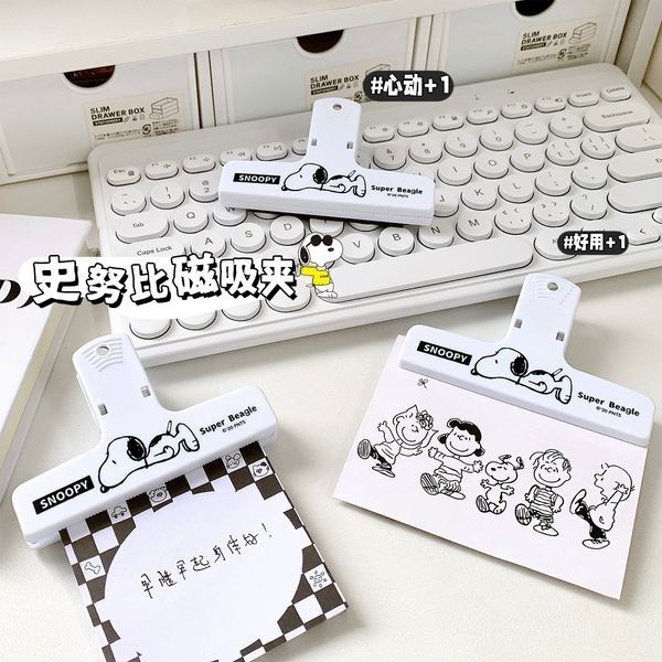 Snoopy Clip White Cute Note Clip Magnetic Clip Planwith Data Note Pad ...