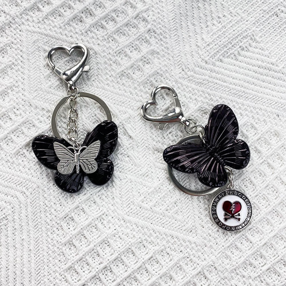 Mioneix Cute Cat & Butterfly Keychain – Enamel & Gold Plated Zinc Alloy Bag Pendant, Small Gift - View #6