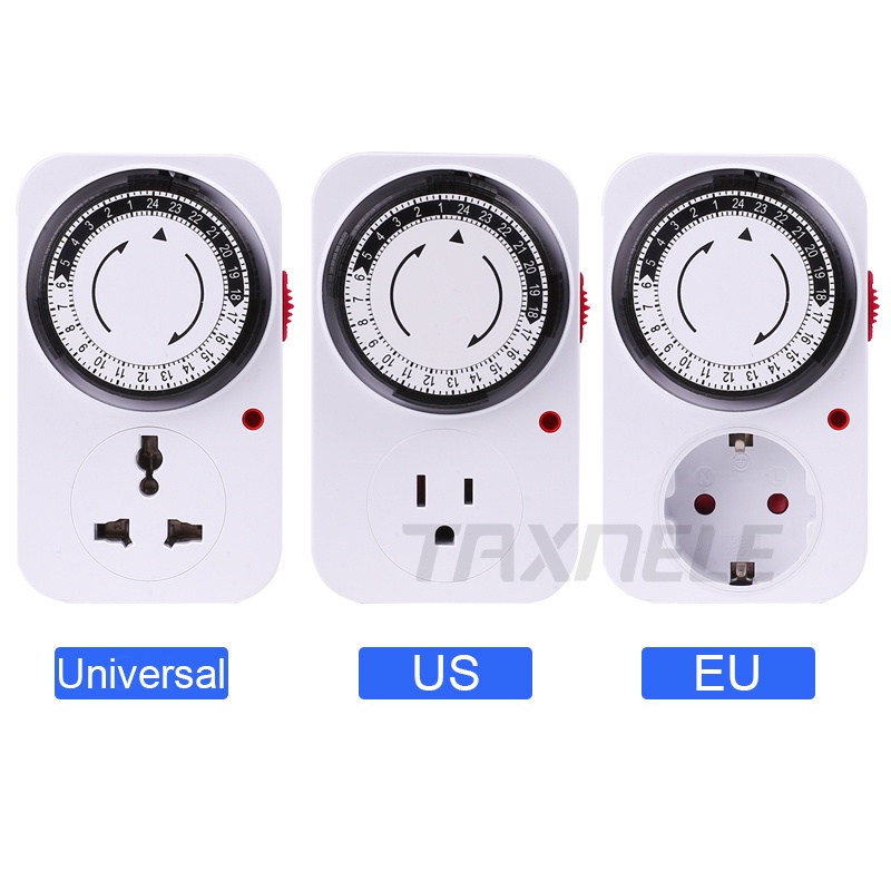 24 Hour Cyclic Timer Switch Universal Timing Socket Mechanical Timer ...
