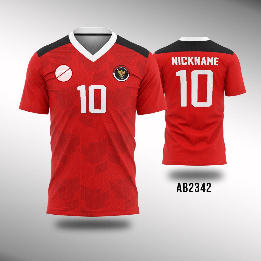 Baju Football Top Jersey Sea Games 2023 Indonesia - Home 3D Shirt ...