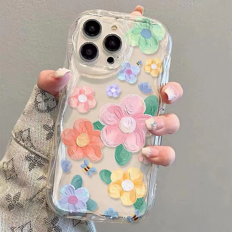 Oil Painting Flower Phone Case Compatible for iPhone 15 14 Pro 11 12 13 ...