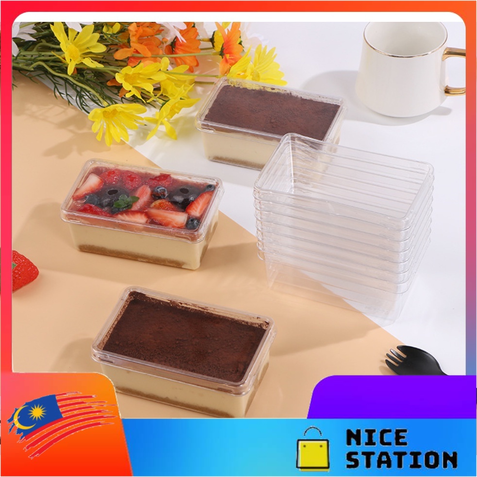 Disposable Cake Box With Lid 300ml Tiramisu Clear Plastic Cake Box