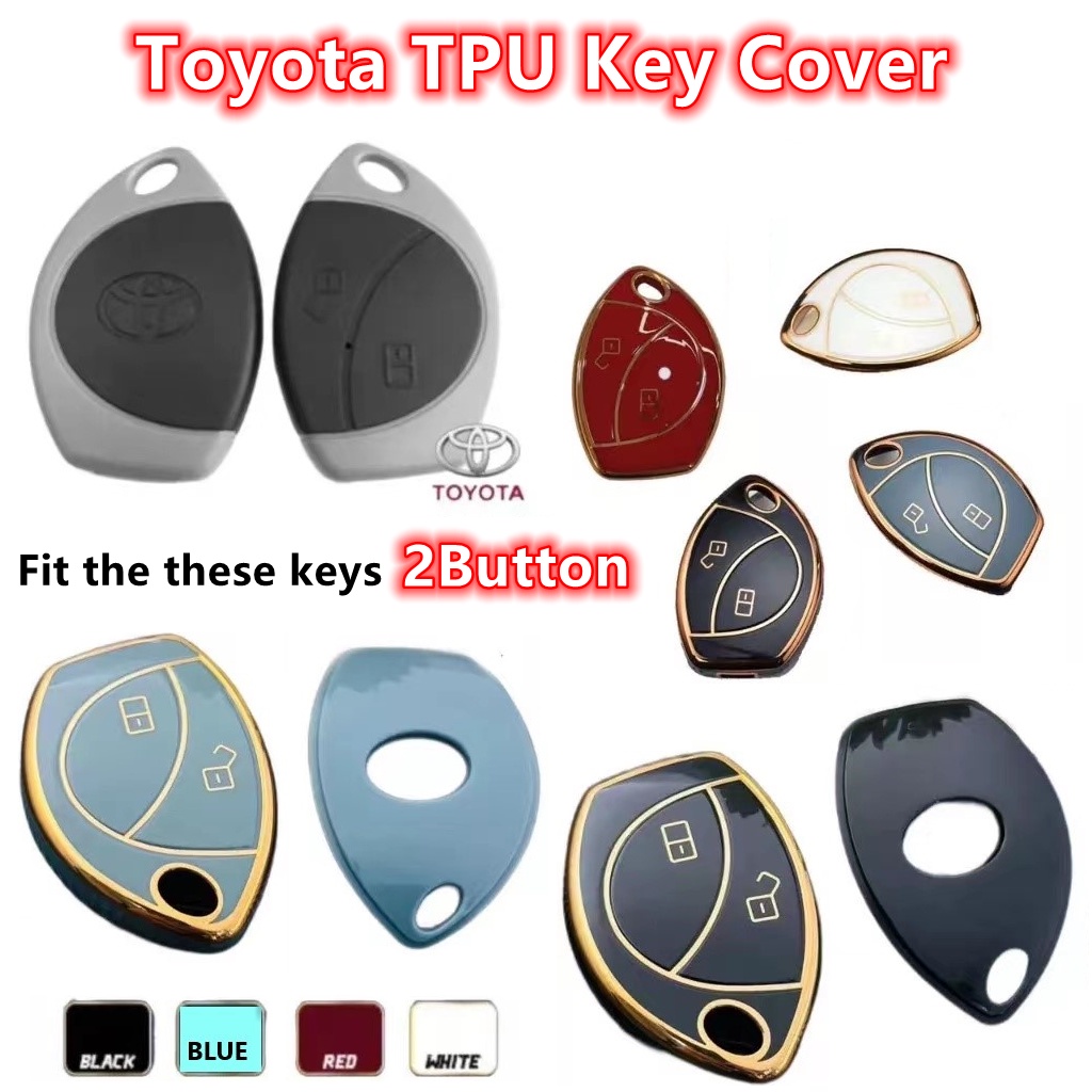 Toyota Hilux Innova Vios Altis Fortuner 2 Button TPU Remote Key Cover ...
