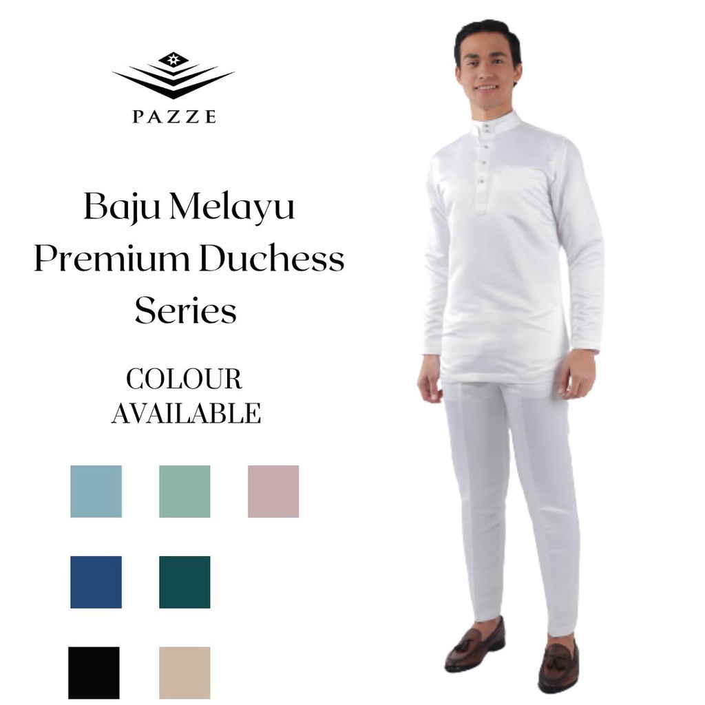 Pazze Baju Melayu Premium Duchess Series - White Baby Blue Nude Dusty ...