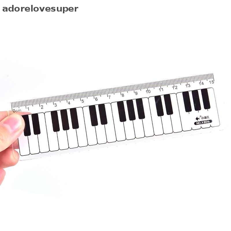 AD1MY Creative Piano Keyboard Ruler 15cm 6in Musical Terms Black and