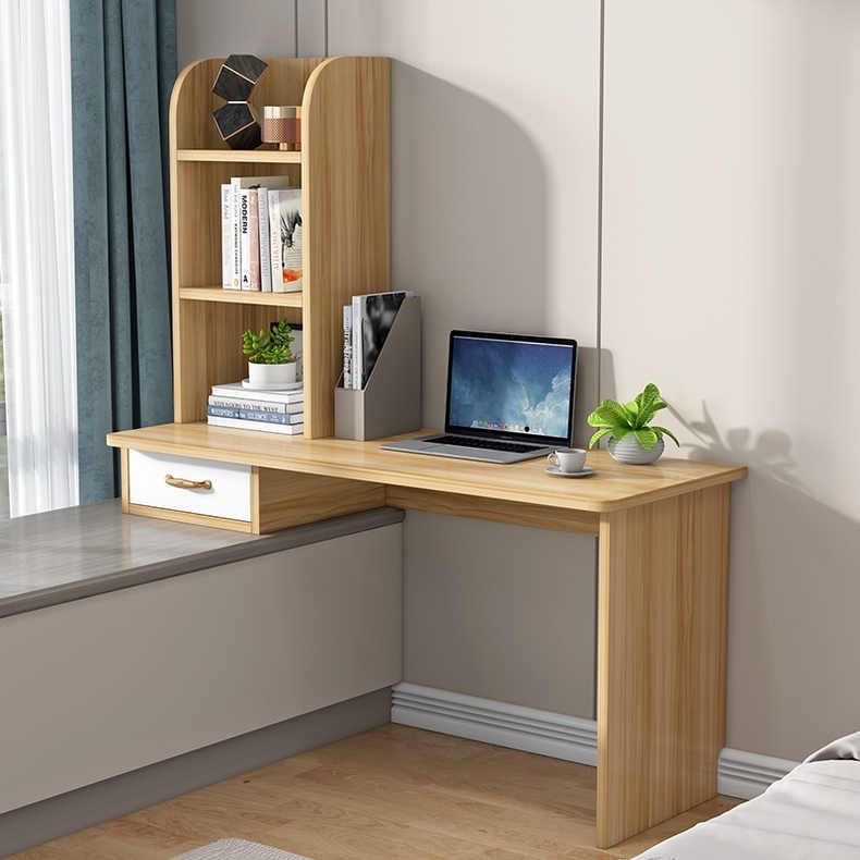 Bay Window Desk Computer Desk Bedroom Balcony Desk Bookshelf Integrated