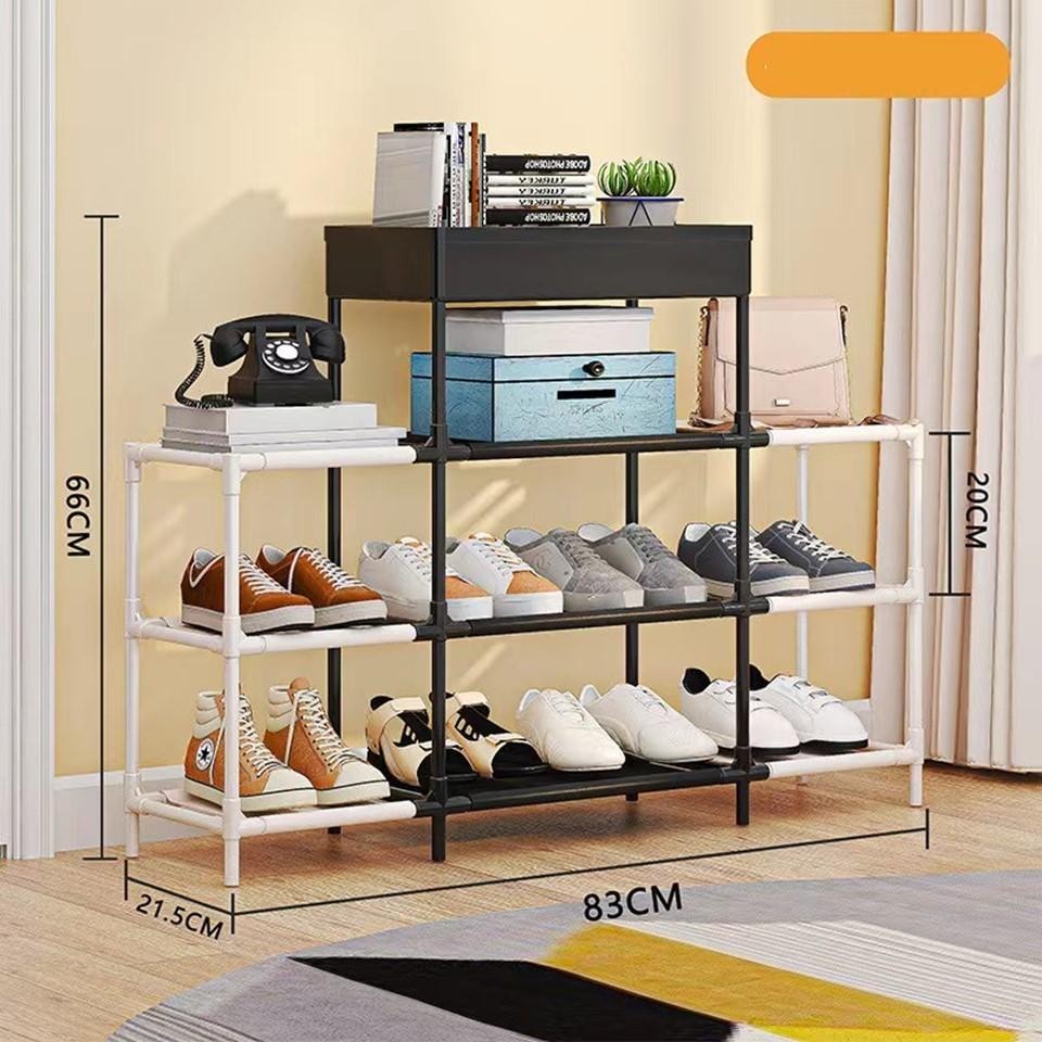 Shoe Rack Storage 4 Tier Multi Layer Easy Assemble Rak Kasut 4 Tingkat