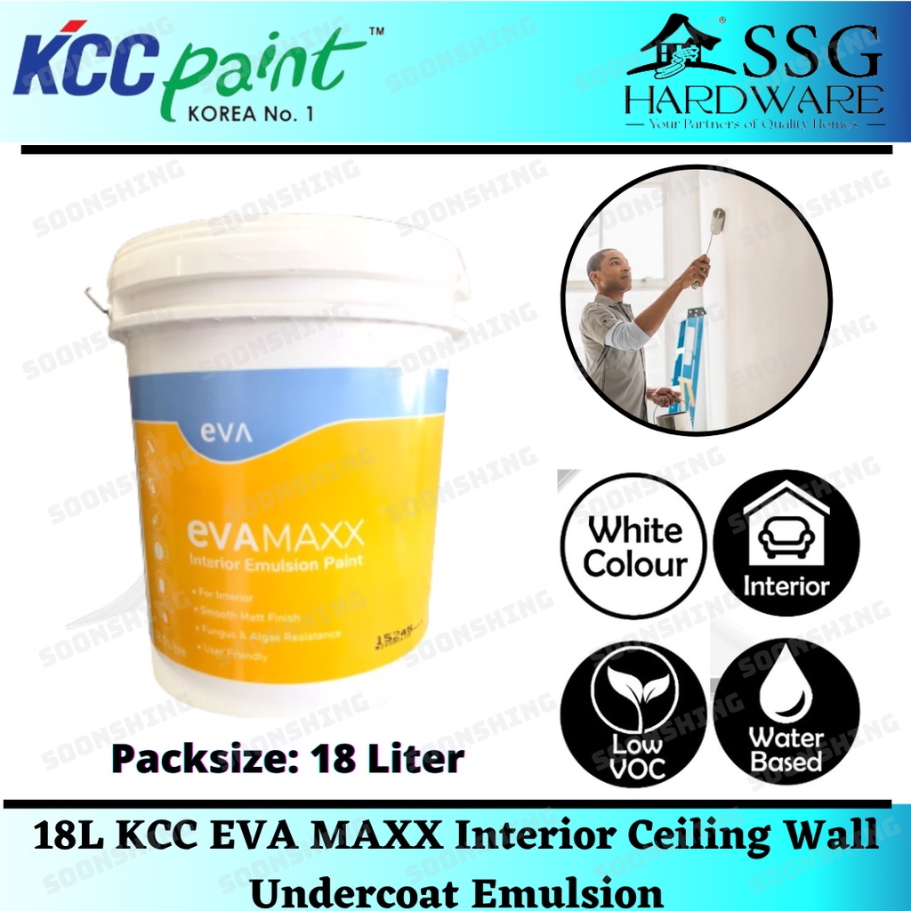 18L KCC EVA MAXX Interior Ceiling Wall Undercoat Emulsion Cat Kapur Air
