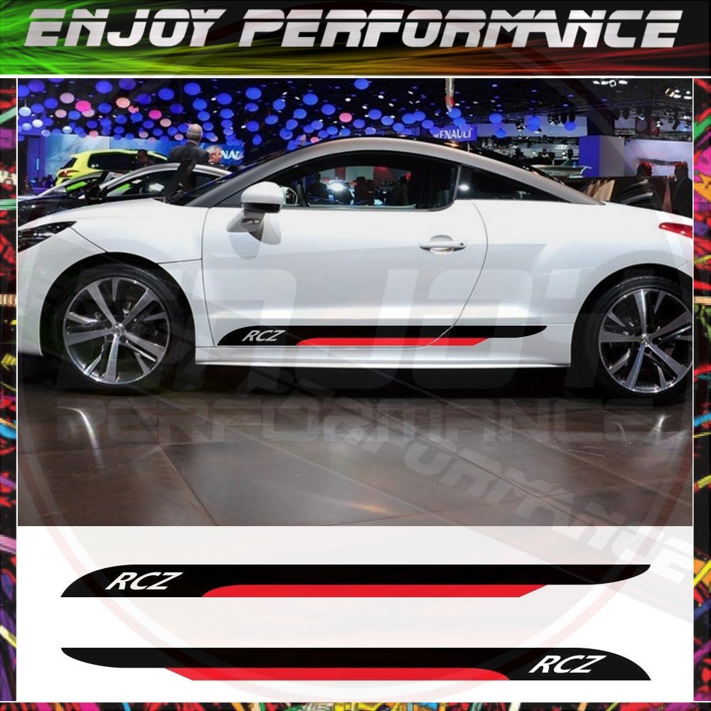 2PCS Car Door Side Stickers For PEUGEOT RCZ Tuning Accessories Racing ...
