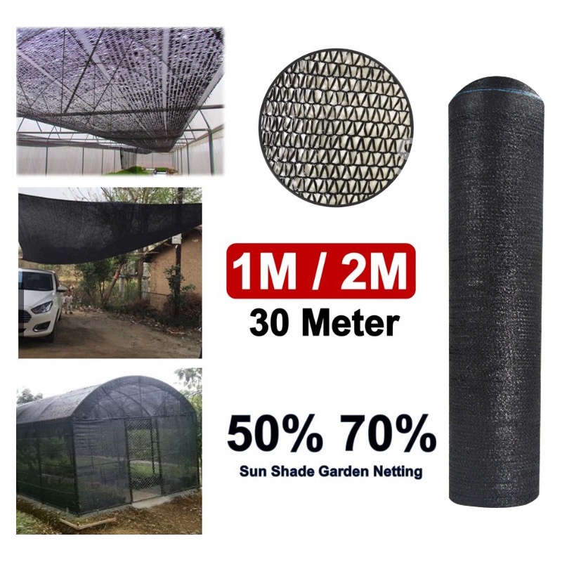 1M/2M X 30M Black Sun Shade Orchid Net Jaring Hitam UV Protection ...