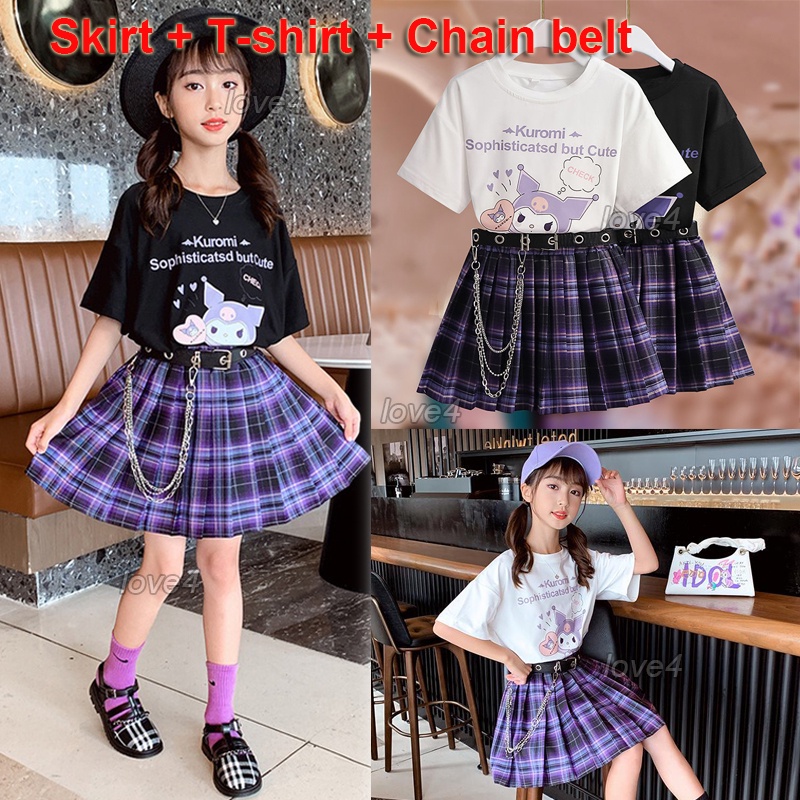 3pcs Sets Kuromi Costume for Kids Girls JK Uniform College Style Kids ...