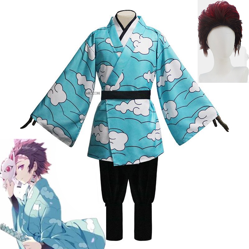 Anime Demon Slayer Suit Kimetsu no Yaiba Kamado Tanjirou Urokodaki ...