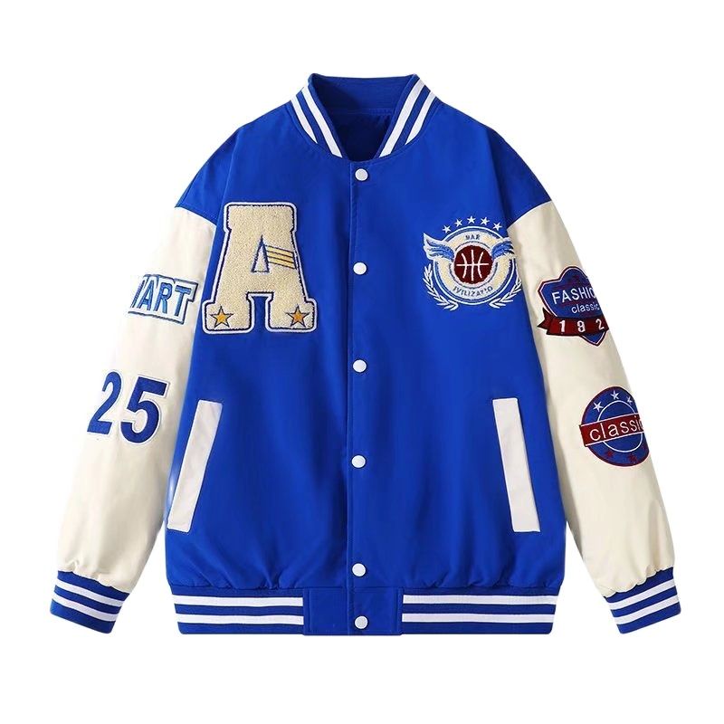 Varsity Baseball Bomber Jacket Men Hip Hop Harajuku Bone Letter ...