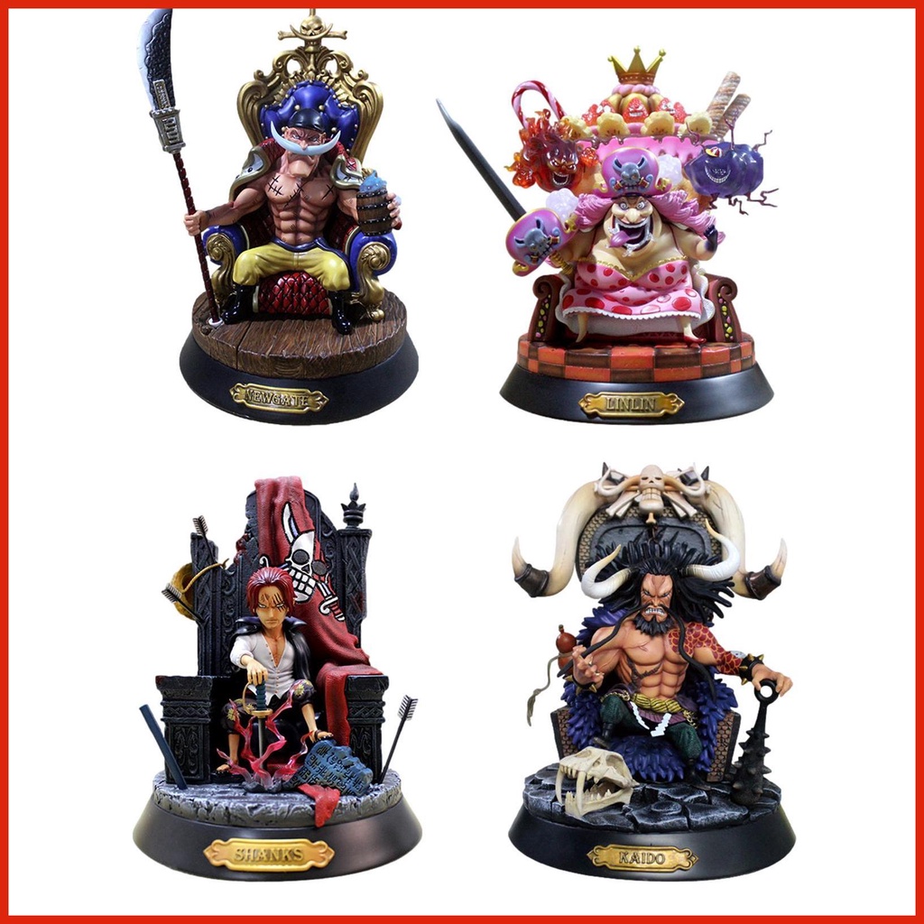 One Piece Anime Figure Four Emperors Whitebeard Big Mom Shanks Kaido Yonko Gk Abs Action Figures 