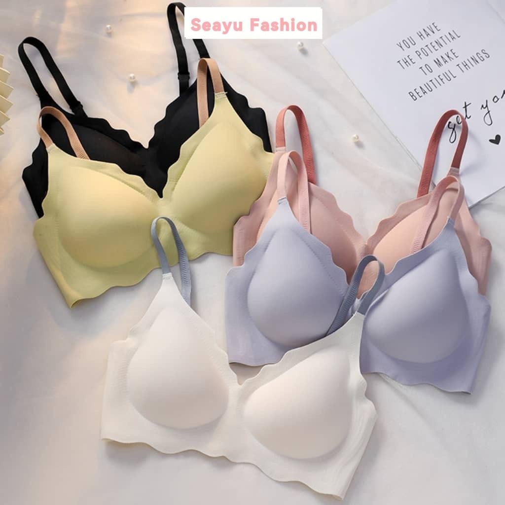 Women Spandex Smooth Push up Wireless Lace Bra for Wedding Dress