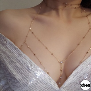Newest Sexy Hollow Rhinestone Body Chain Bra Accessories Necklace