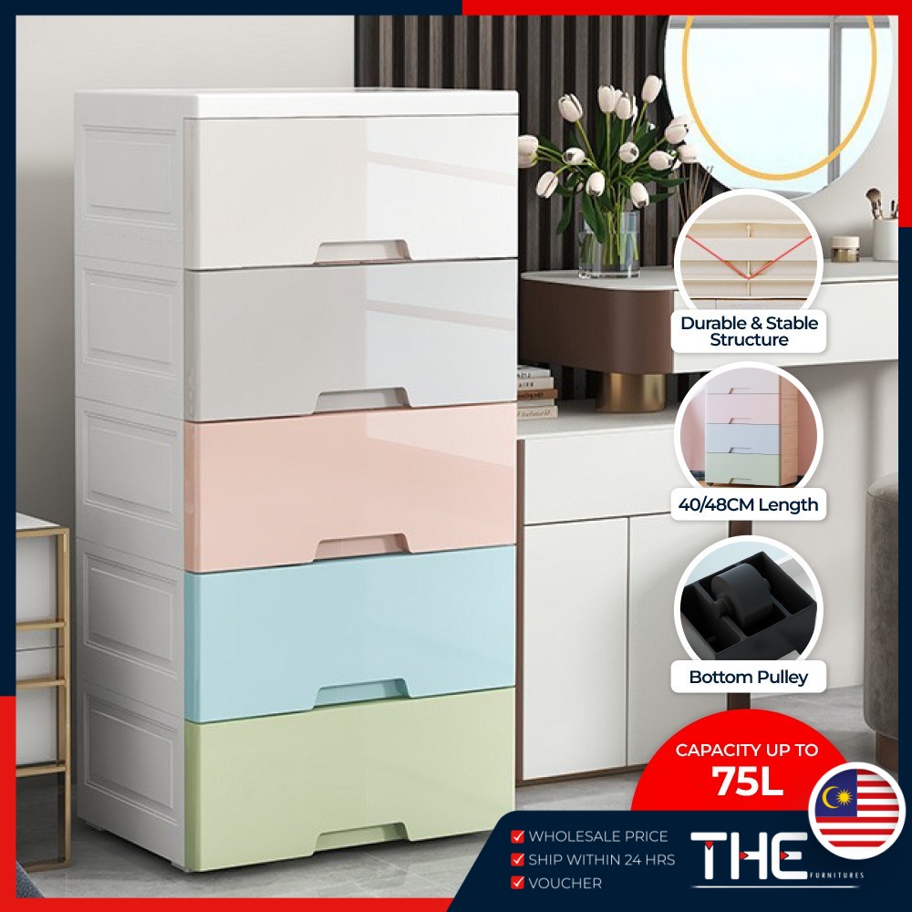 THE 3/4/5 Layers Plastic Drawer Storage Wardrobe Drawer Storage Shopee Malaysia