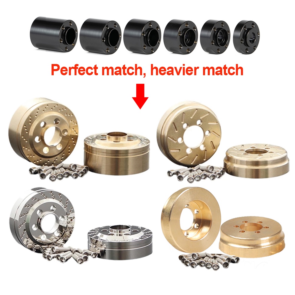 GLOBACT Brass Wheel Weights & Extended Hubs Set - 432g, 15mm Hex, For Traxxas TRX4, TRX6, Axial SCX10, Redcat Gen8 & More RC Crawlers - View #7