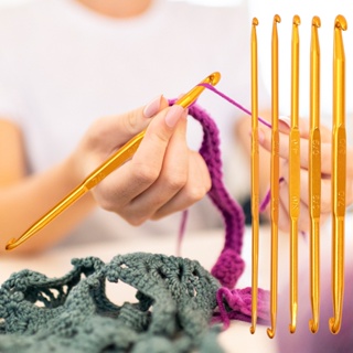 1 Piece Ergonomic Crochet Hooks with Soft Handle Red Color Aluminum DIY  Crochet Needles 2.0-6.0mm Knitting Needles Women Gift