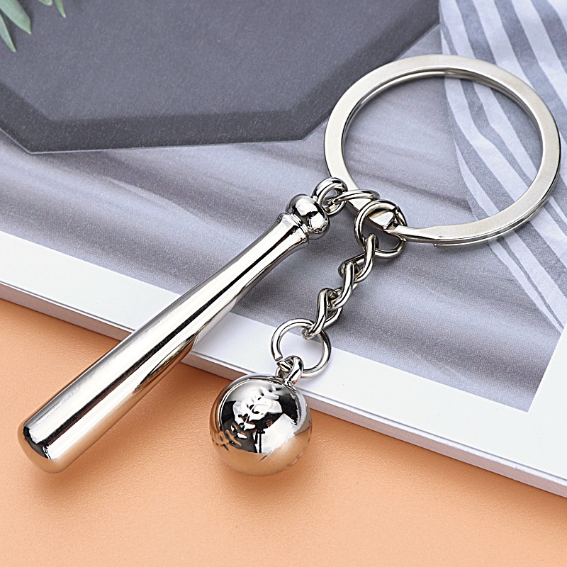 1Pcs Mini Metal Sports Keychain Ping Pong Table Tennis Ball