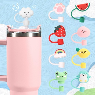 4pcs Silicone Strawberry Straw Tips Cover Reusable Drinking Straw