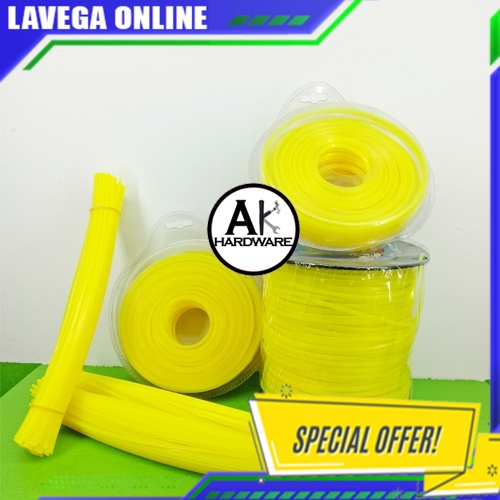 YELLOW GRASS CUTTER NYLON TRIMMER LINE 100PCS GRASS STRING 2.4MM GRASS ...