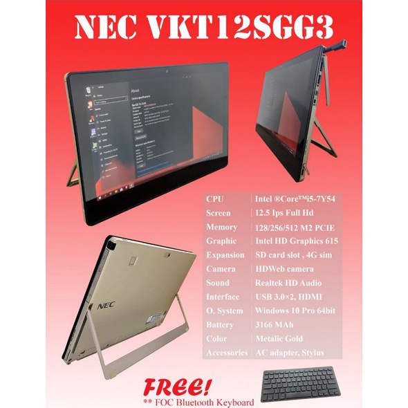 NEC VKT12SGG3 12.5inch I5 7Gen Touchscreen Windows Tablet Pc [Refurbished]  | Shopee Malaysia