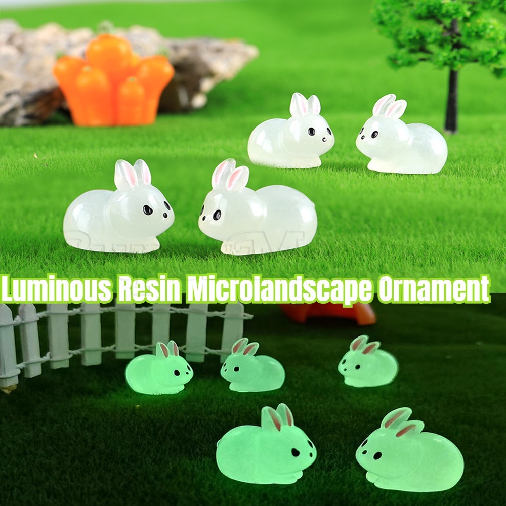 [ Featured ] Luminous Rabbit Resin Ornament Mini Fairy Glowing Rabbits ...