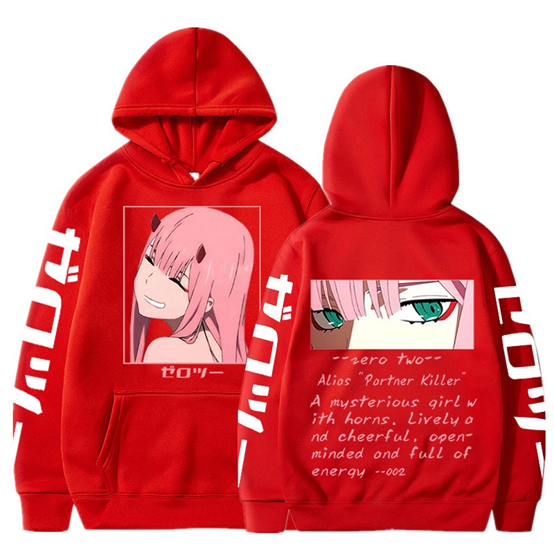 Janpanese Anime Darling In The Franxx Hoodie Women s Manga Fashion Zero Two Print Oversized Sweatshirts Unisex Pullover Streetwear Shopee Malaysia