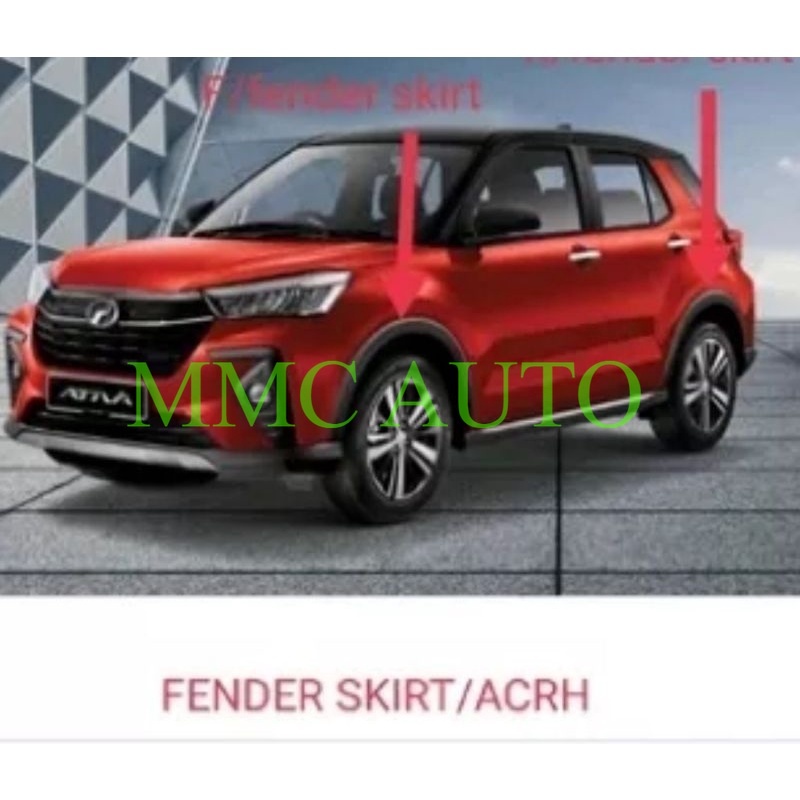 Perodua Ativa Front / Rear Fender Mudguard Skirt Wheel Arch | Shopee ...