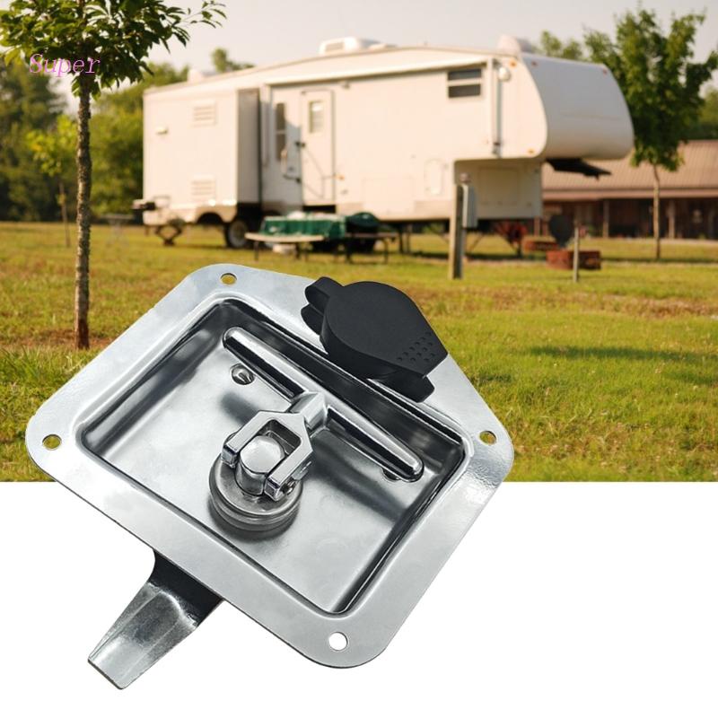 Trailer Lock Heavy Duty Stainless Steel Trailer Door Latch T-Handle Lock – Chrome Finish For Camper, RV, Toolbox Toolbox Latch - Foto 10