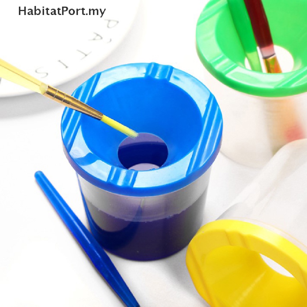 HabitatPort Painted Art Pen Washing Cup Plastic Transparent al Pen