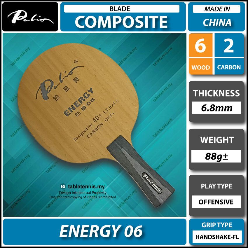 Palio Blade Energy 06 FL Compostie Carbon Table Tennis Blade Bats