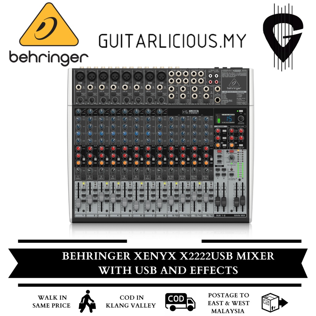 Behringer XENYX X2222USB Mixer with USB and Effects (2222