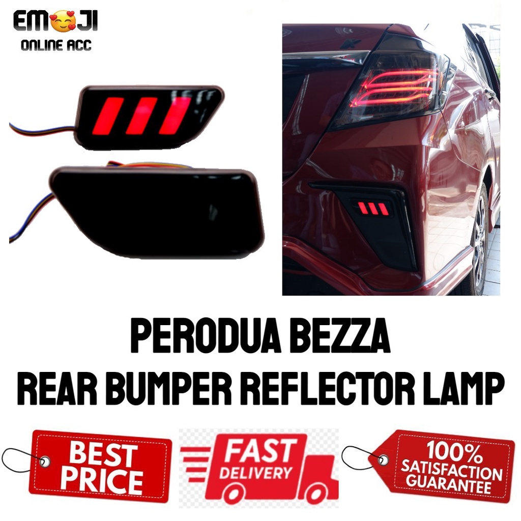 Perodua Bezza Ativa Rear Bumper Reflector Light LED Mustang Style ...