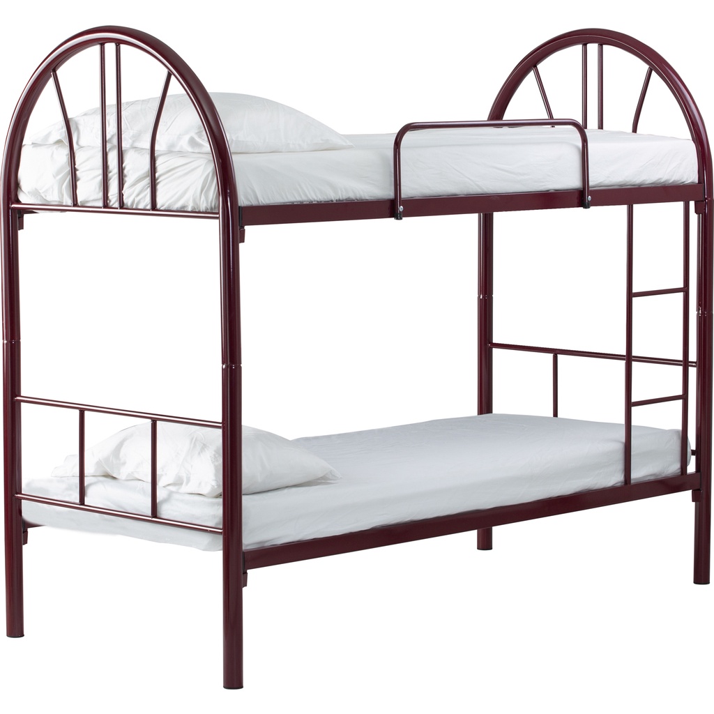 WONDERFUL MATSON Single Bunk Bed Metal Double Decker Maroon Colour