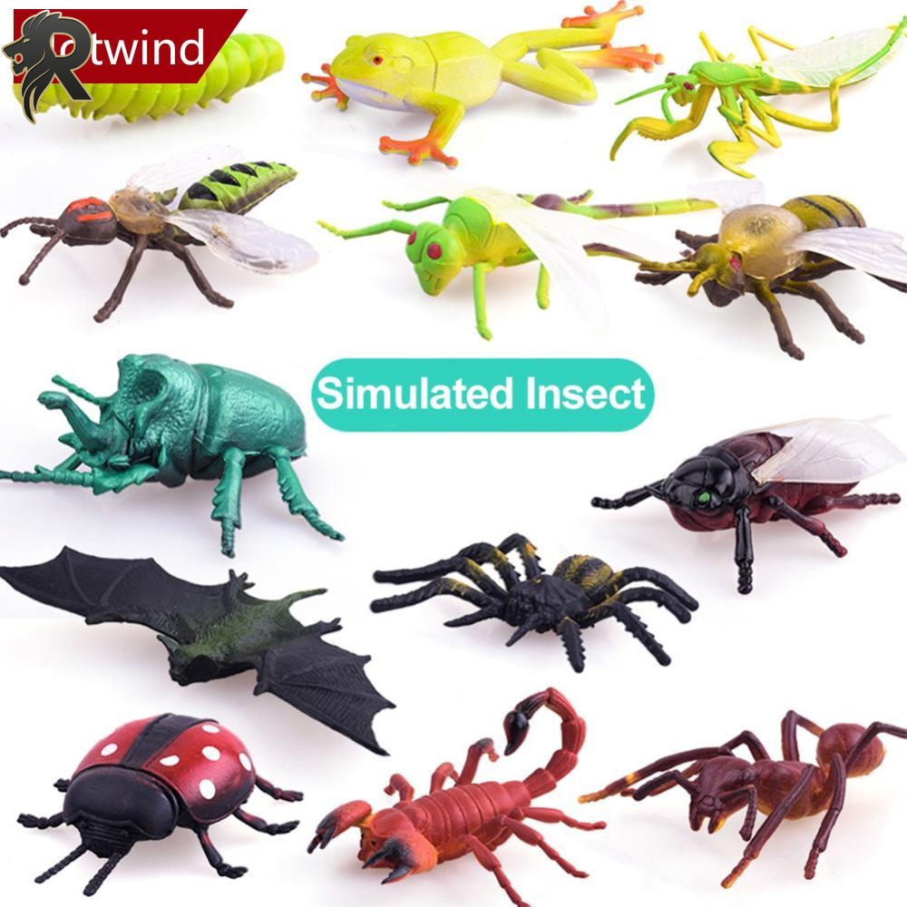RL 1Set Simulated Animal Insects Set Figurine Beetles Spiders Mantis ...