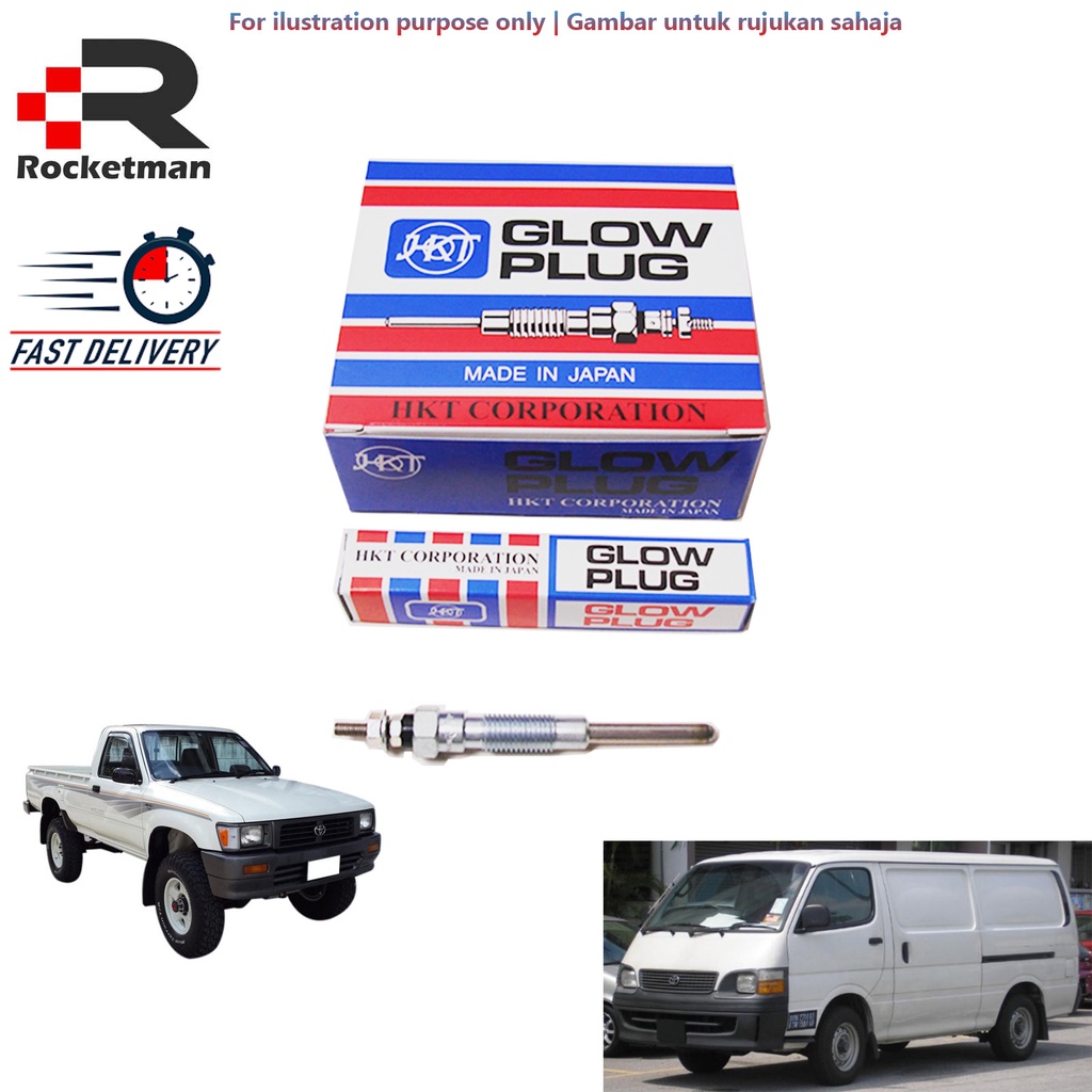 HKT HEATER PLUG TOYOTA HILUX LN106 3L HIACE LH113 DYNA LH80 (1PCS) GLOW