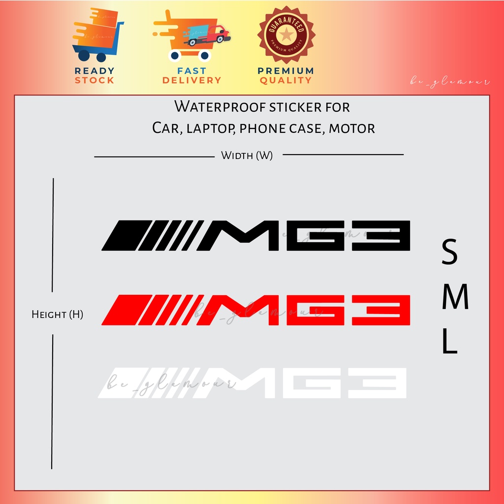 MG3 car sticker perodua myvi racing kereta waterproof myvi axia saga ...